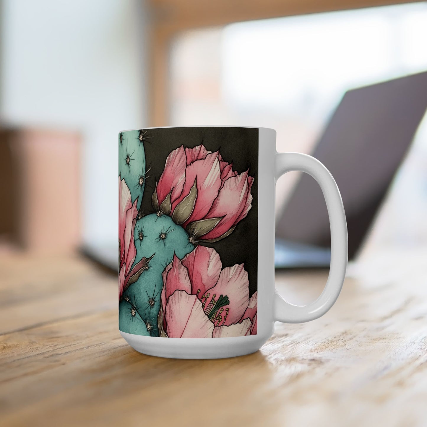 Floral Cactus Ceramic Mug -THRIVE