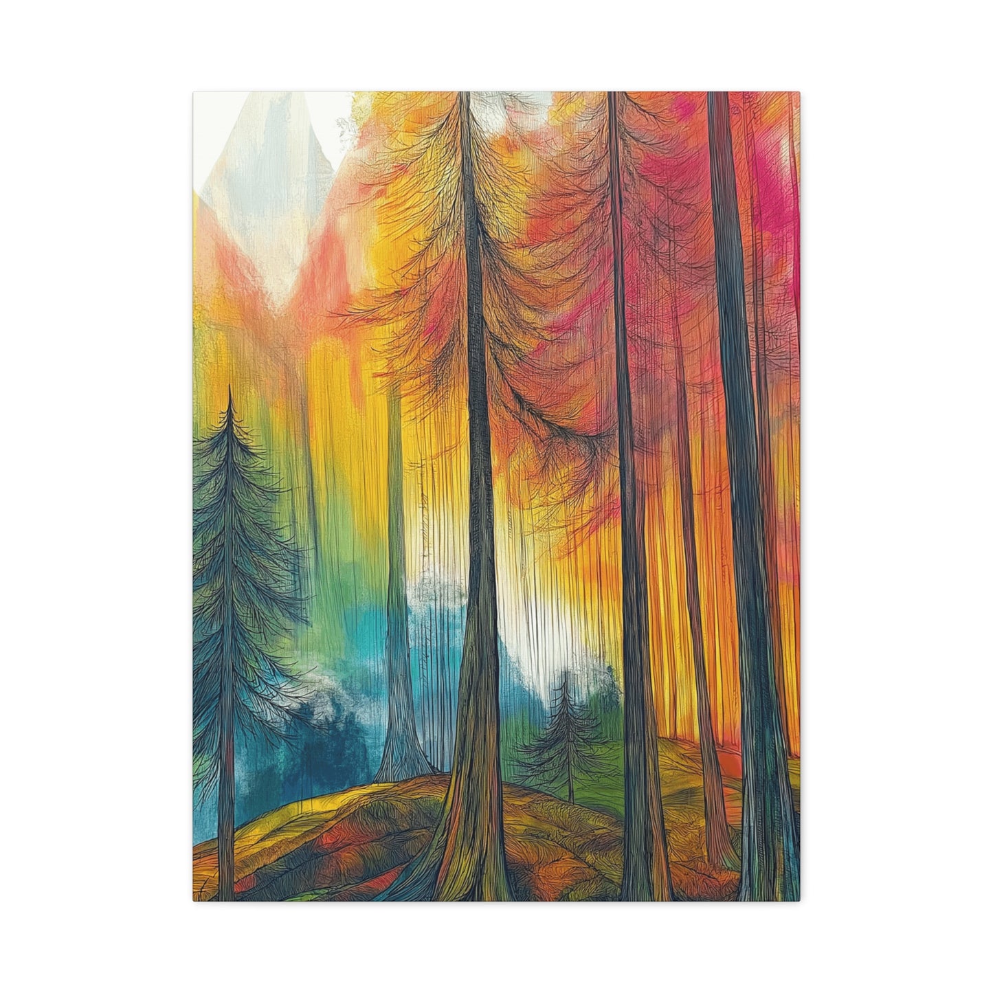 Vibrant Forest Canvas Art Print