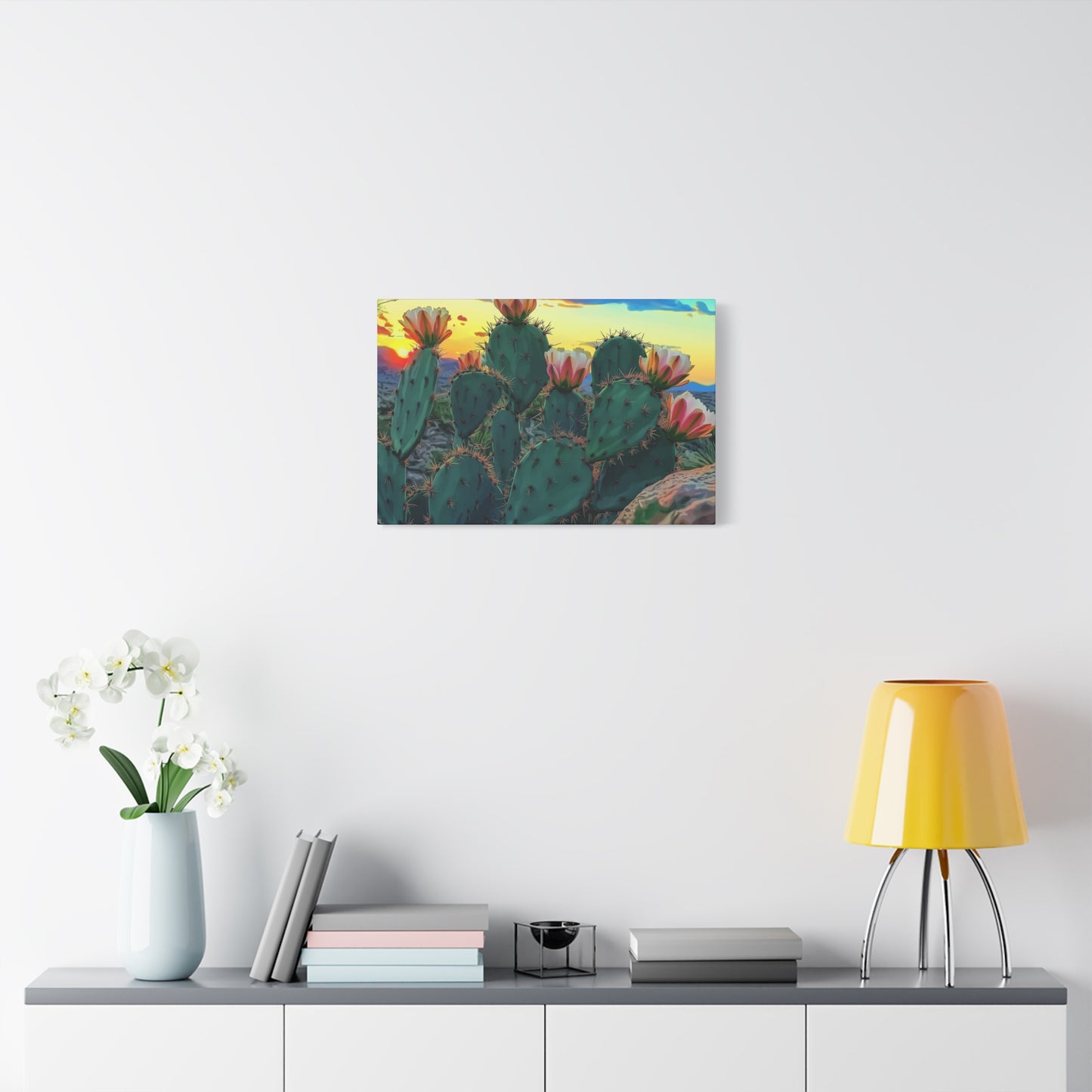 Canvas Print - Prickly Pear Blooming Vista 1 - Matte, Stretched