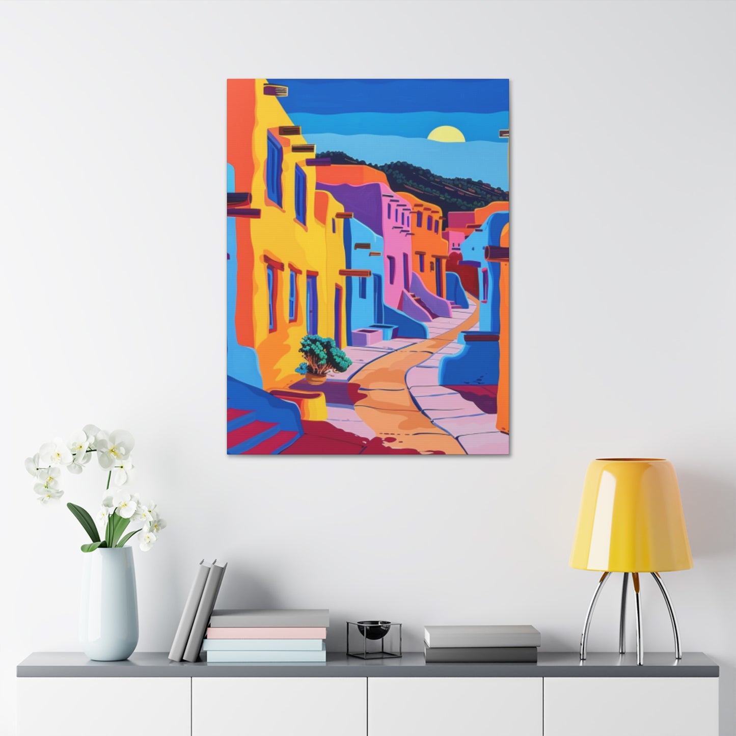 Colorful Southwest Village Sunset-1.5 in. Depth