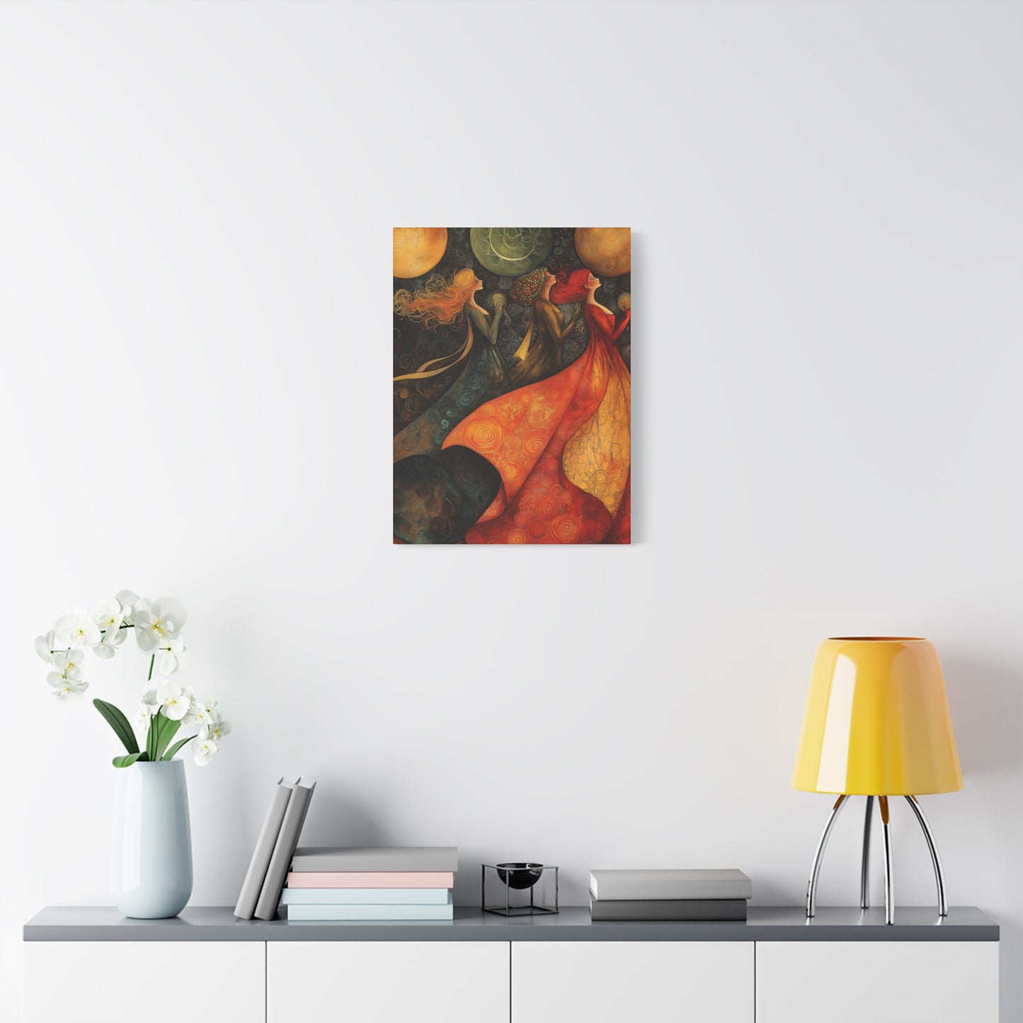 Elegant Women Art Canvas Print - Colorful Abstract Wall Decor