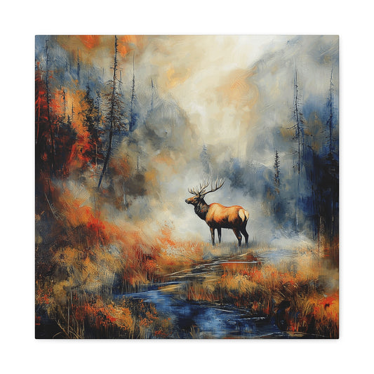 Majestic Elk Canvas Art - Nature Wall Decor for Outdoor Enthusiasts