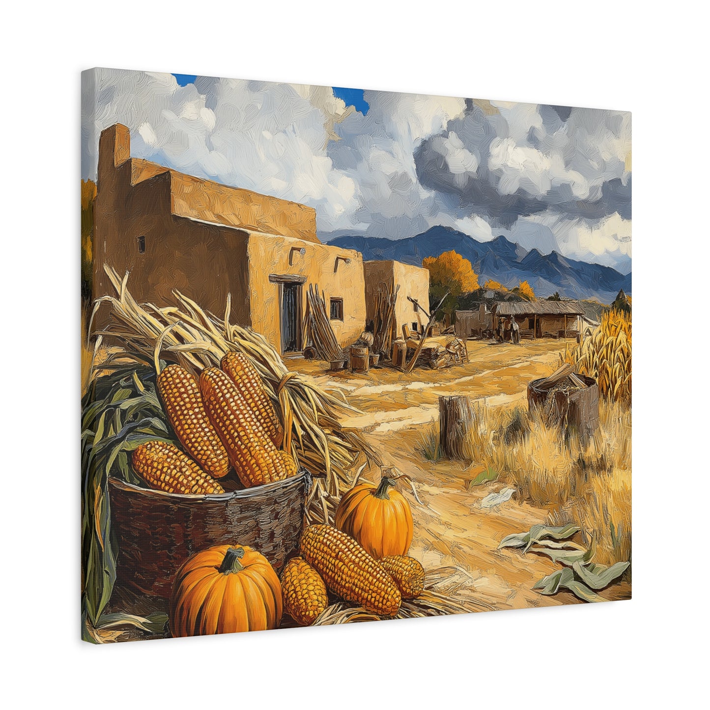 Harvest Landscape Canvas Print - Rustic Fall Decor for Home