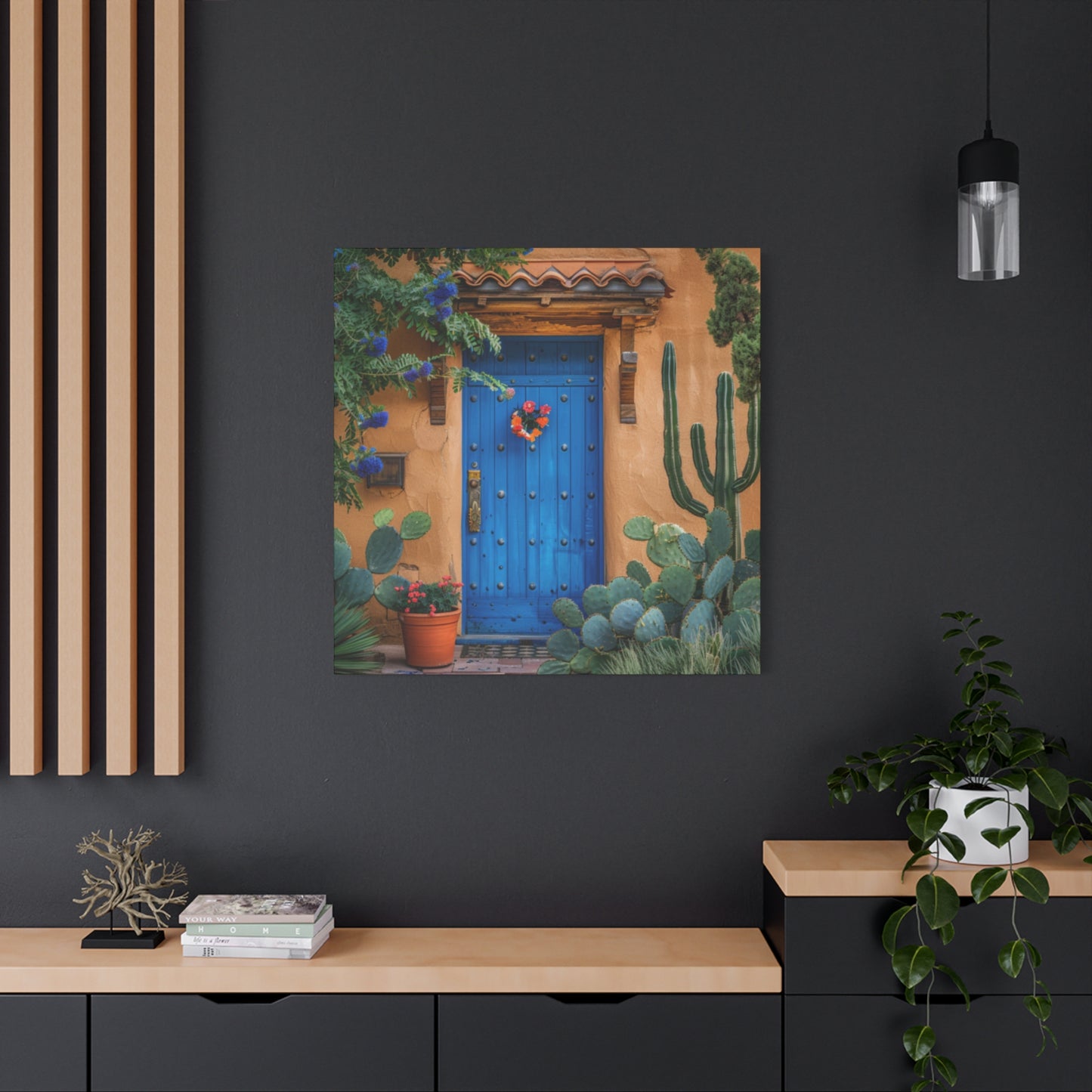 Canvas Wall Art - Santa Fe Door Blue Design