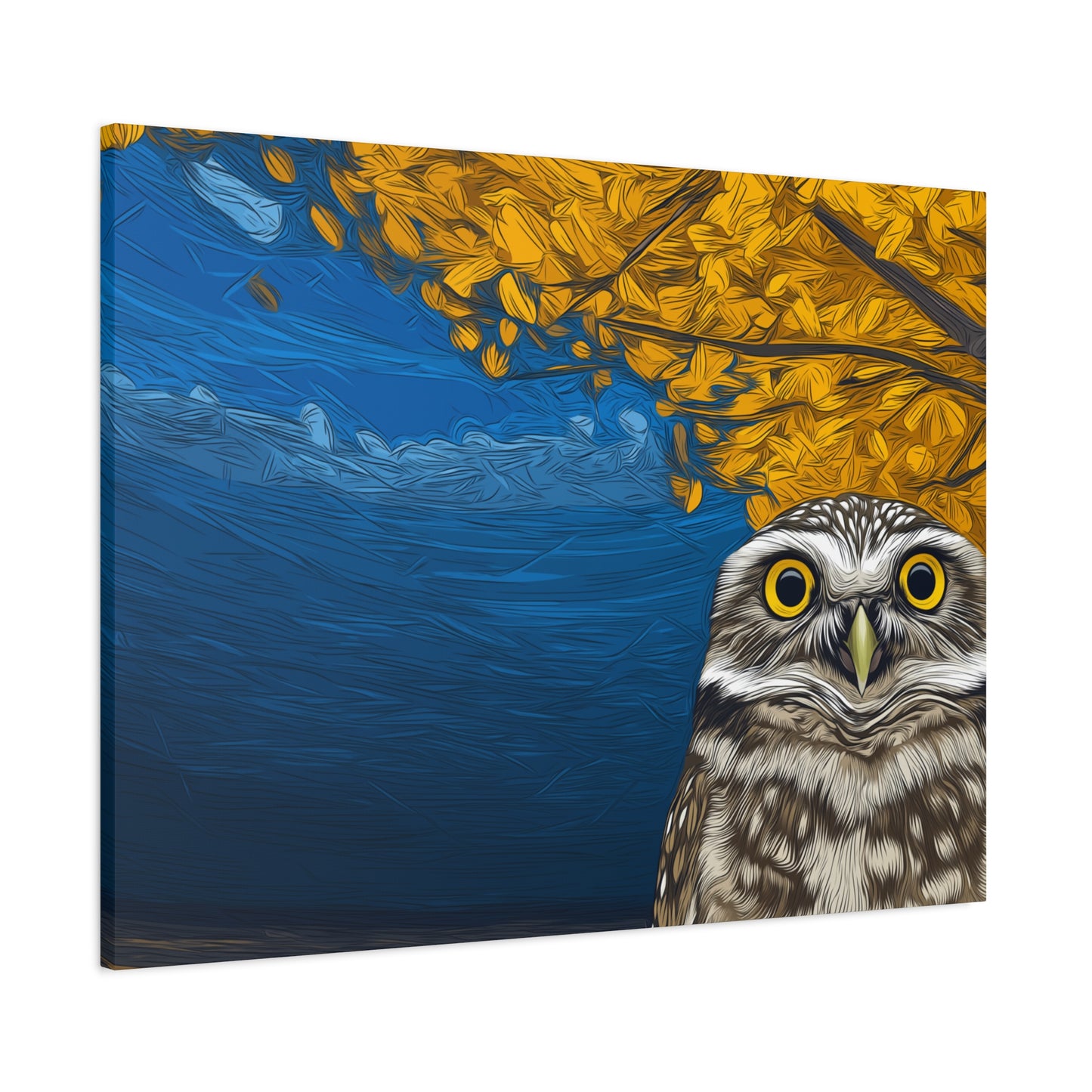 Canvas Print - Burrowing Owl in Aspen Tree