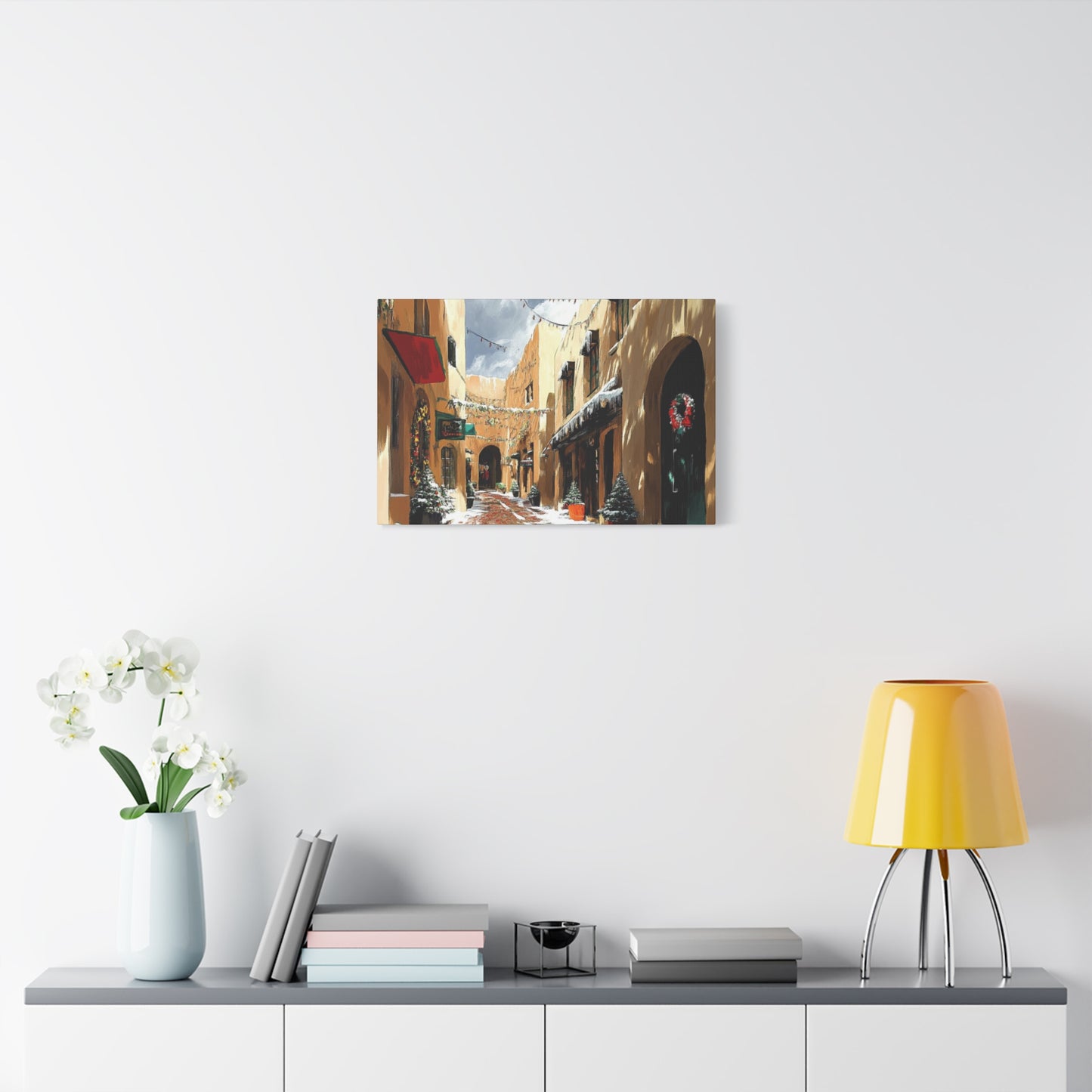 Canvas Wall Art - Santa Fe Winter Christmas Alley 22