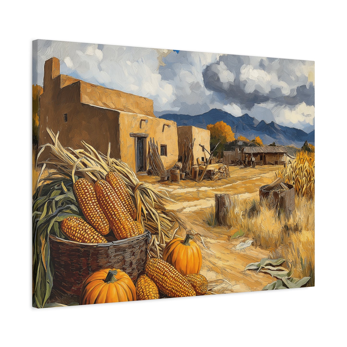 Harvest Landscape Canvas Print - Rustic Fall Decor for Home
