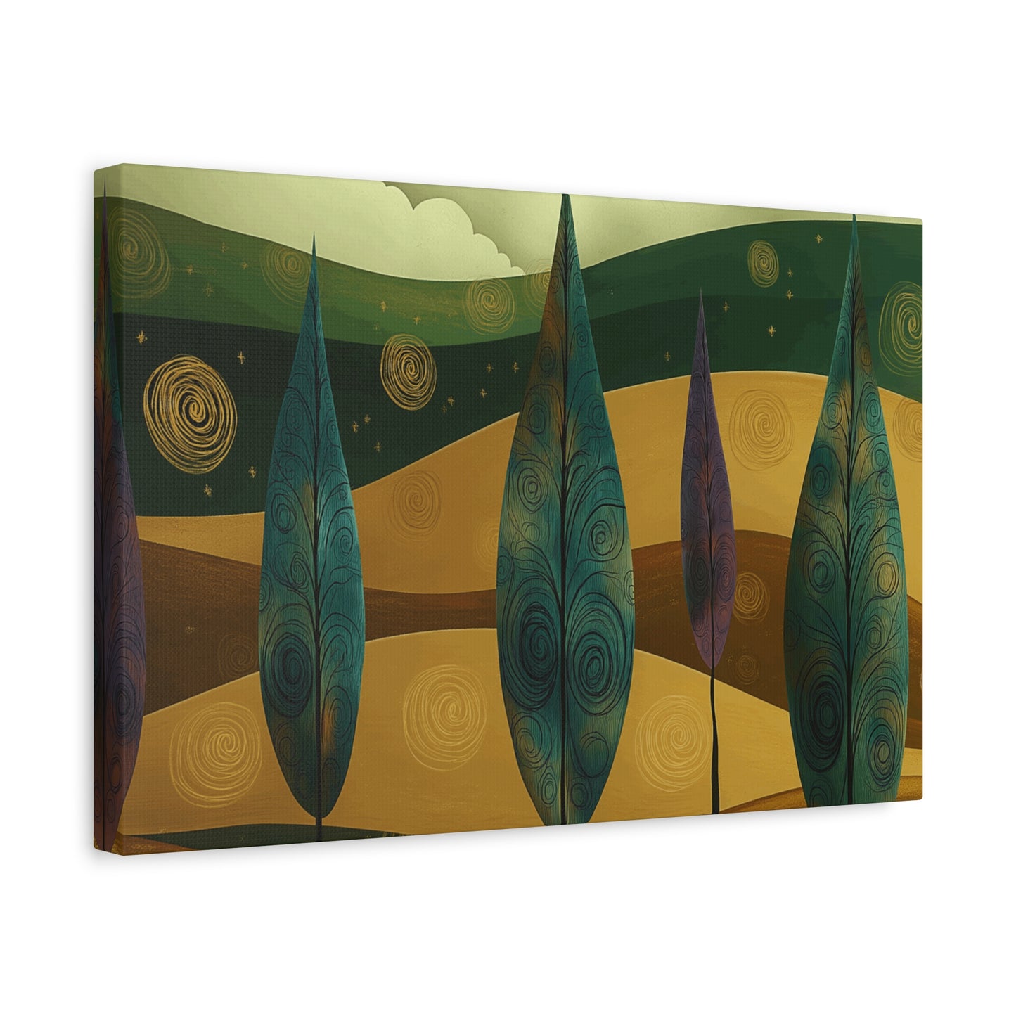 Serene Trees Abstract Canvas Wall Art
