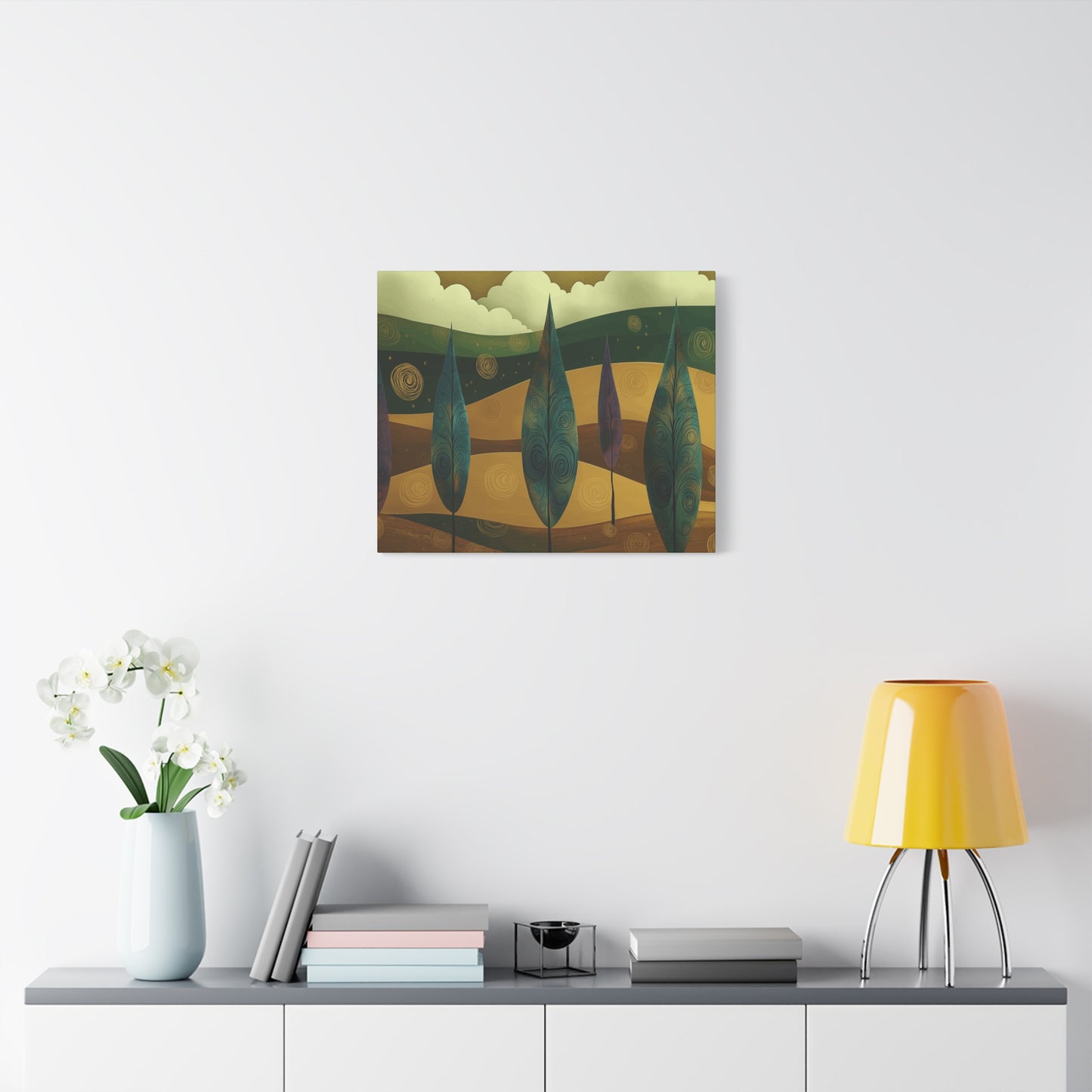 Serene Trees Abstract Canvas Wall Art