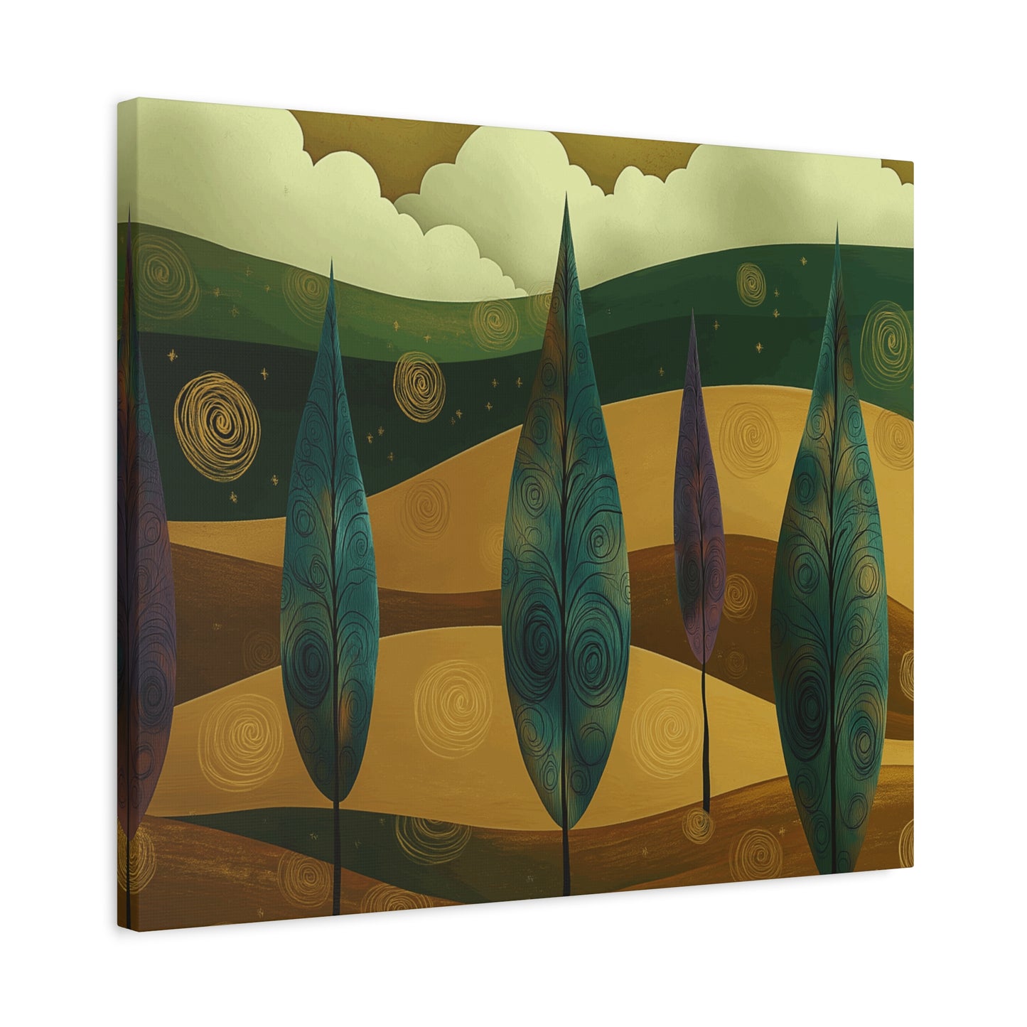 Serene Trees Abstract Canvas Wall Art