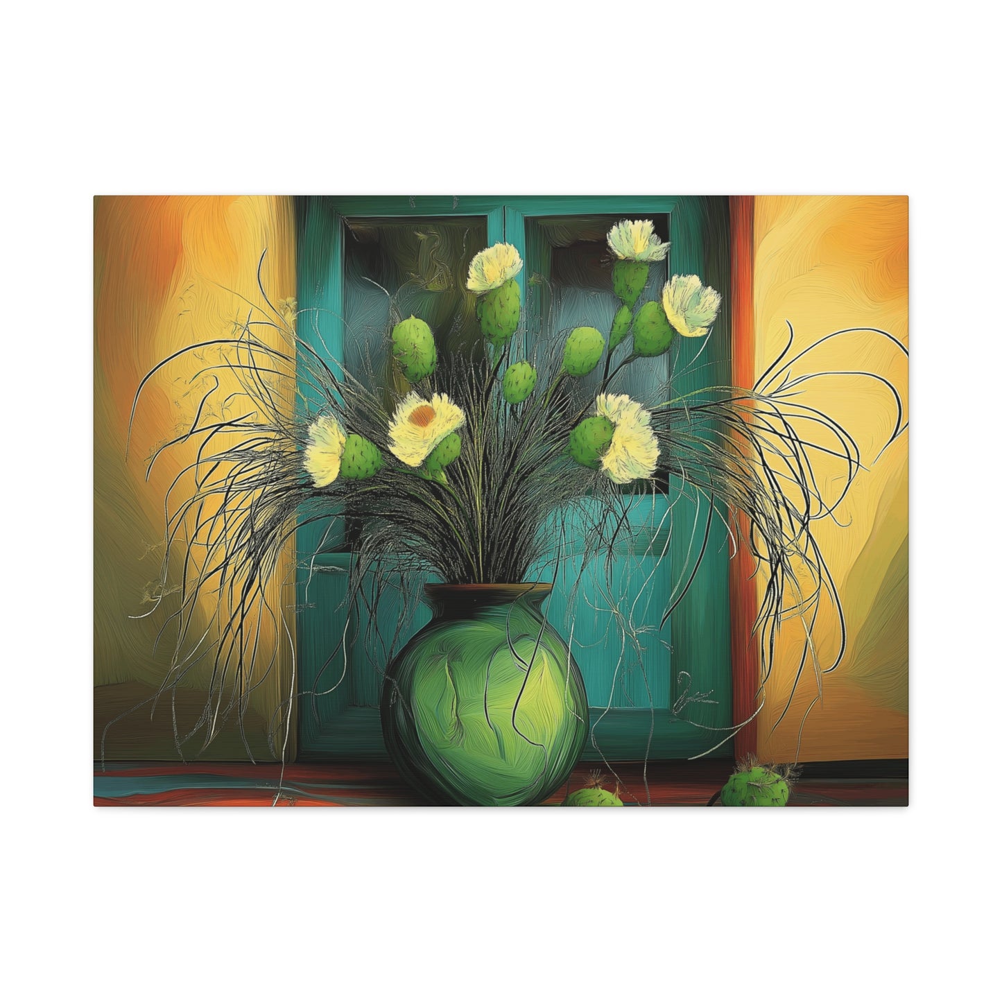Vibrant Cactus Flower Canvas Print - Stretched Wall Art for Home Decor