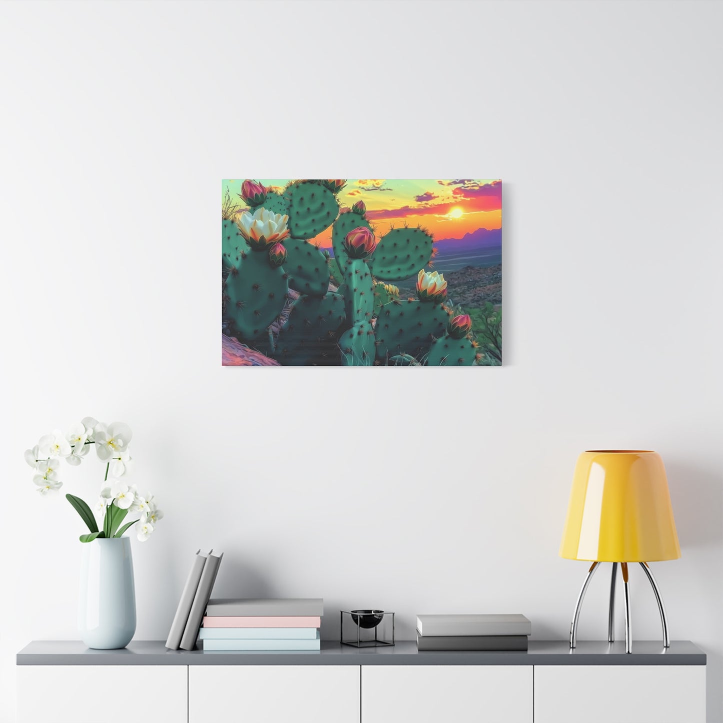 Canvas Print - Prickly Pear Blooming Vista 3