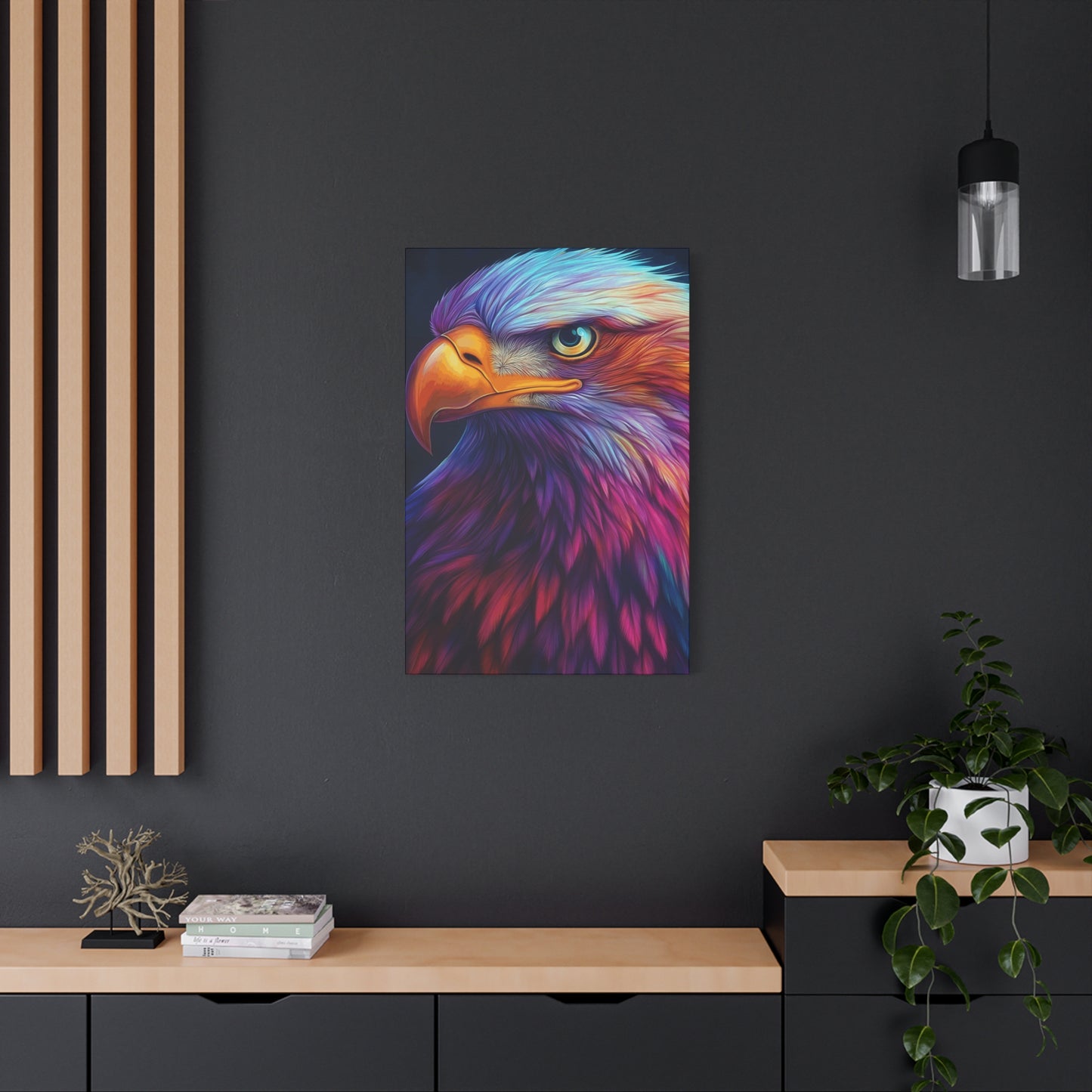 Vibrant Eagle Canvas Wall Art - Colorful Wildlife Decor