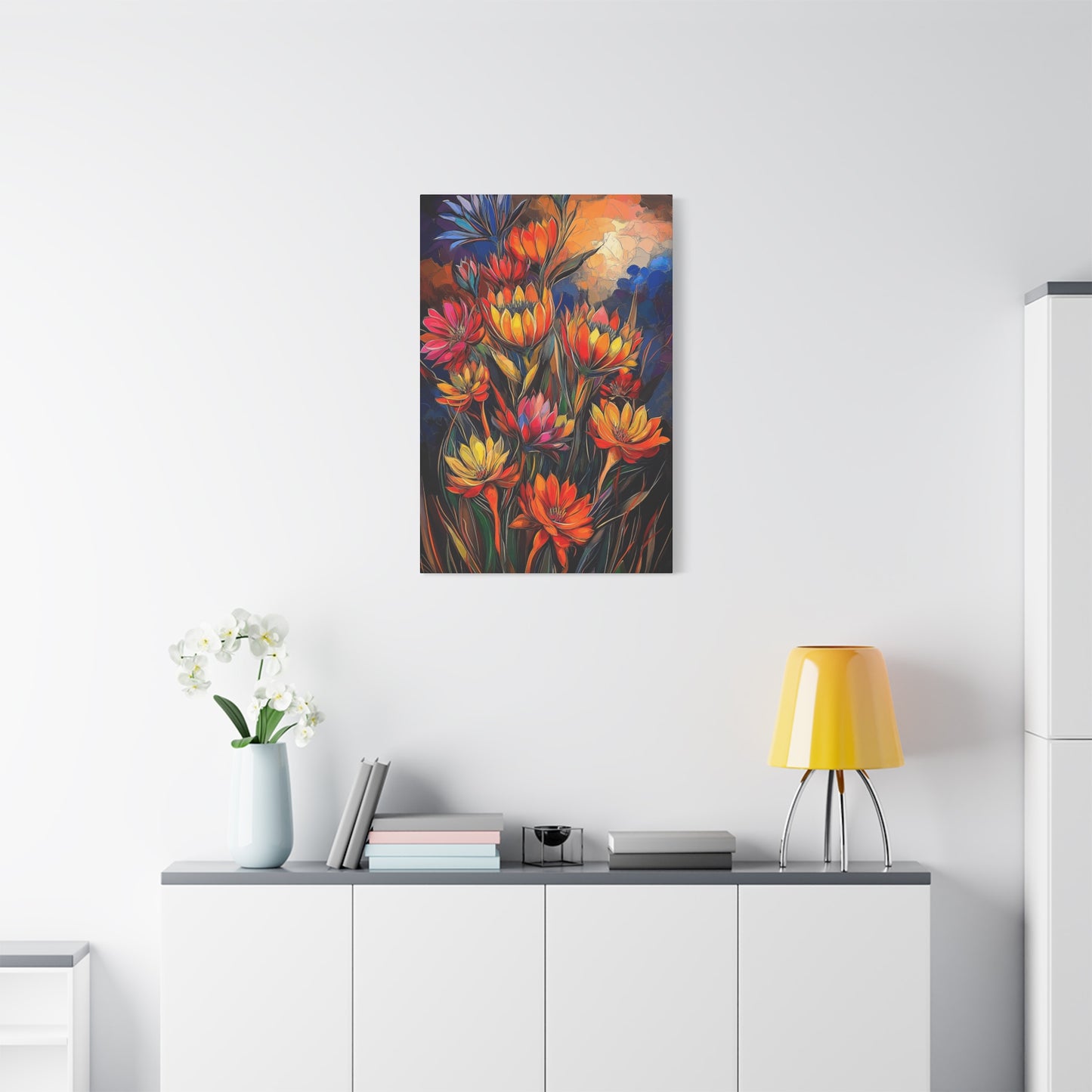 Vibrant Floral Canvas Wall Art - Perfect for Home Decor and Gifting