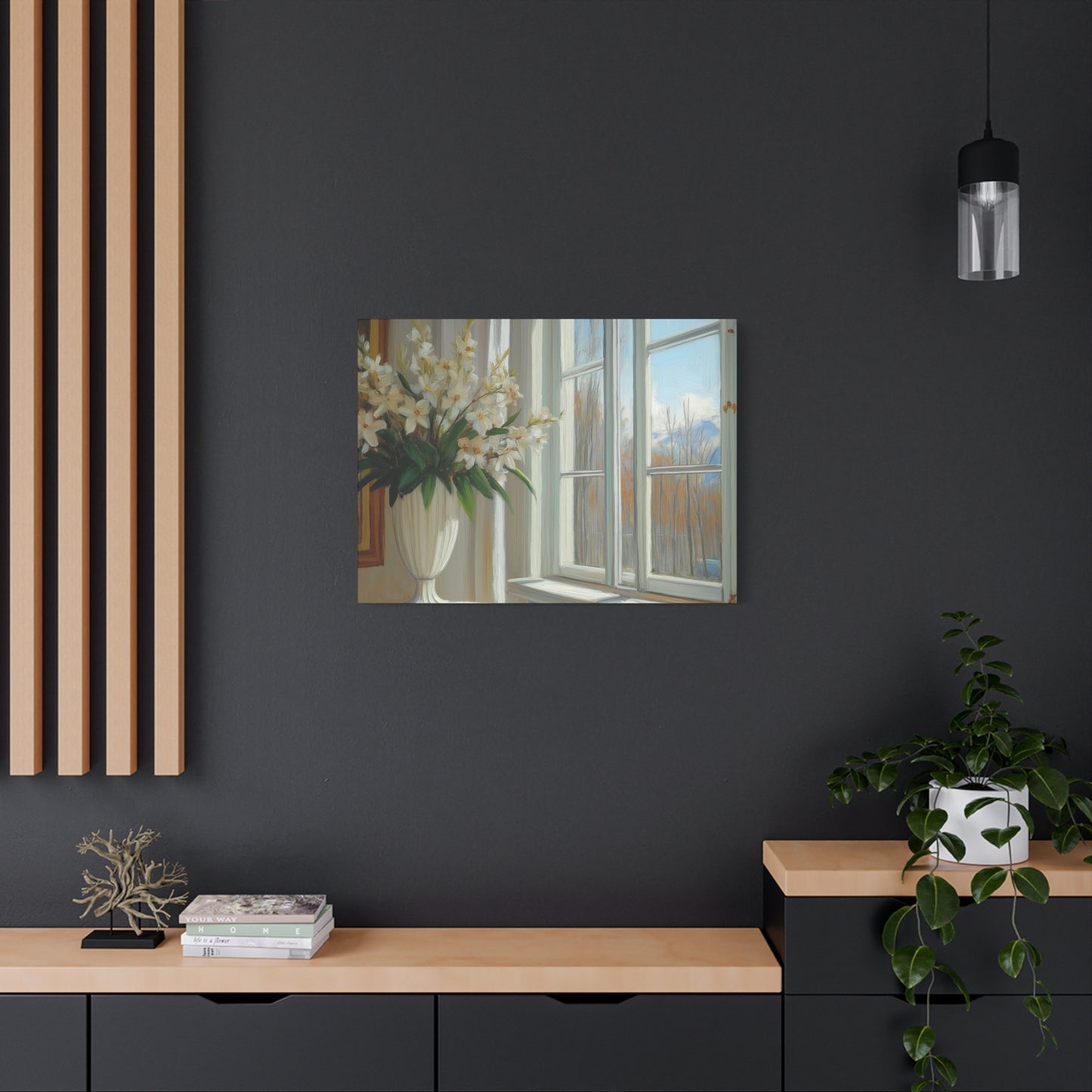 Serene Floral Canvas Wall Art - Chic Home Decor for Tranquil Spaces