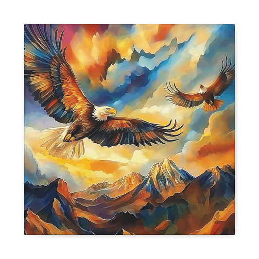 Majestic Eagle Canvas Art – Vibrant Stretched Wall Decor for Nature Lovers