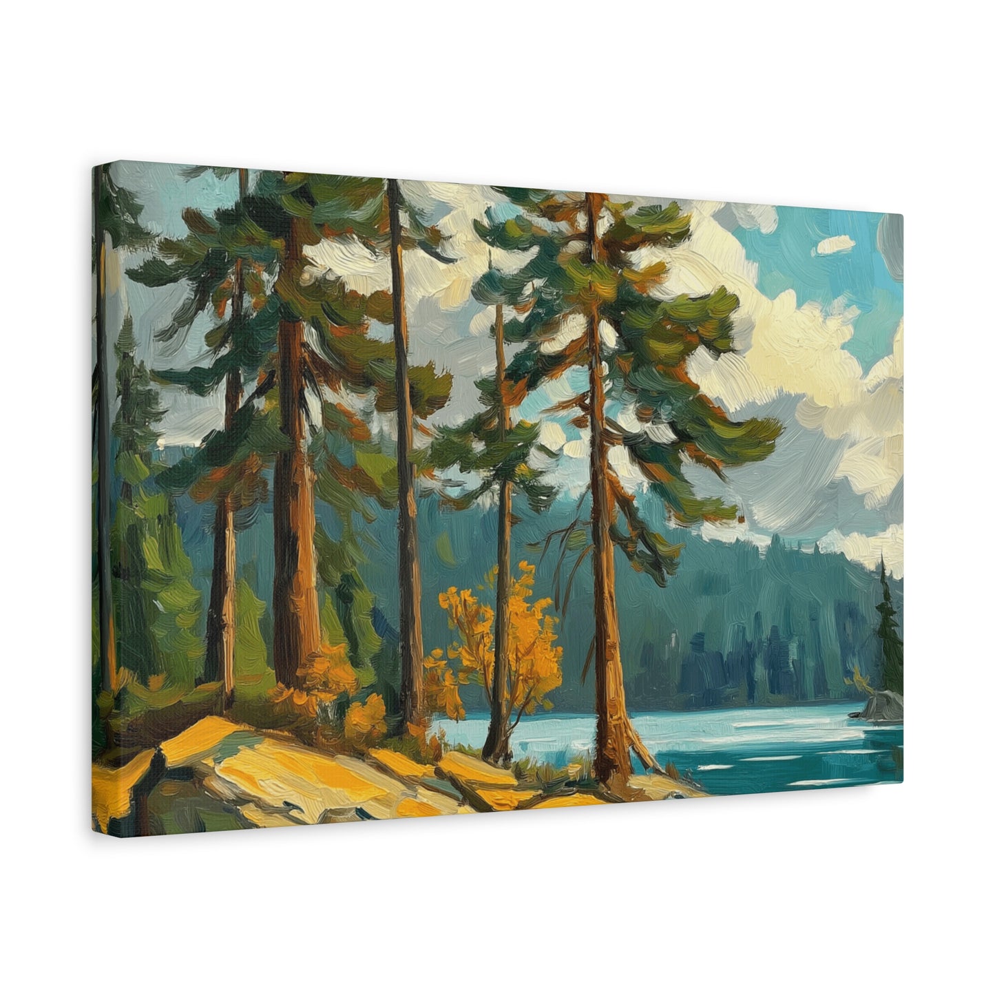 Pine Trees at High Mountain Lake