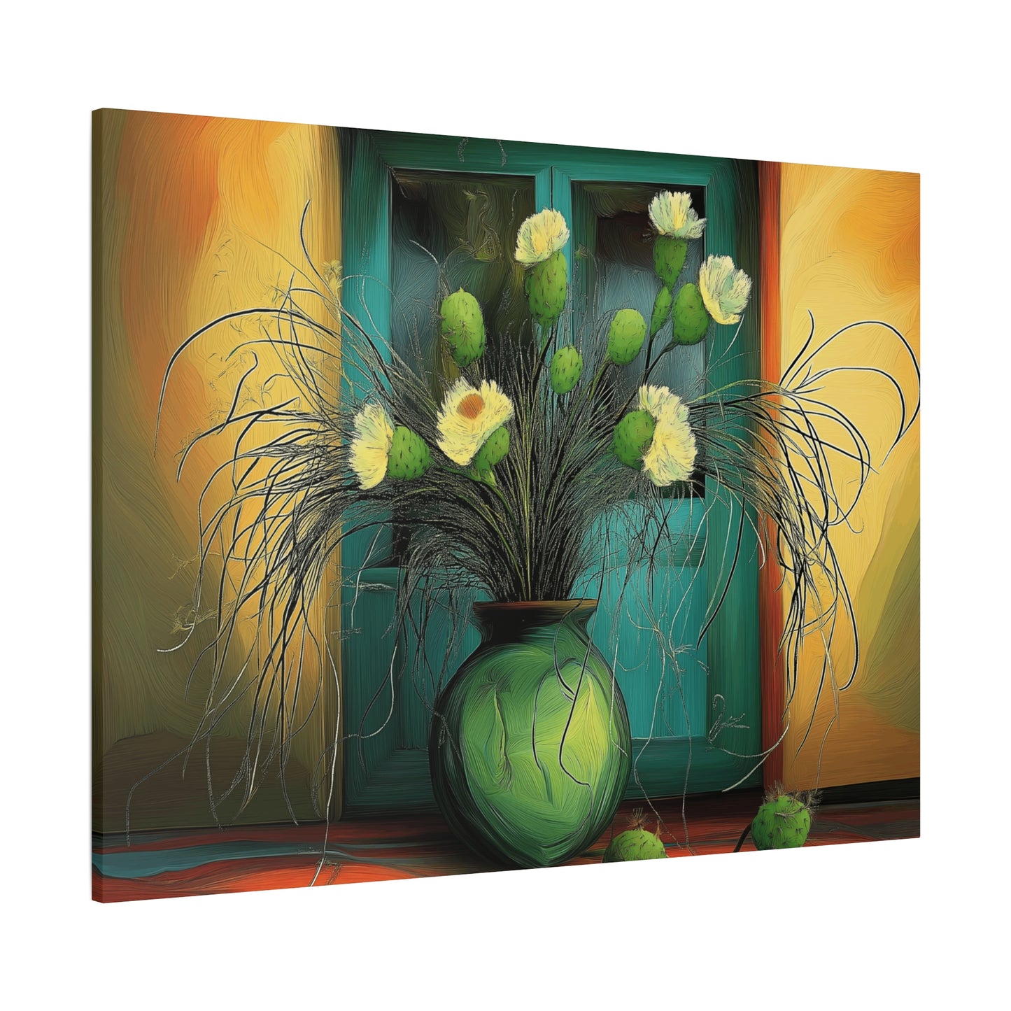 Vibrant Cactus Flower Canvas Print - Stretched Wall Art for Home Decor