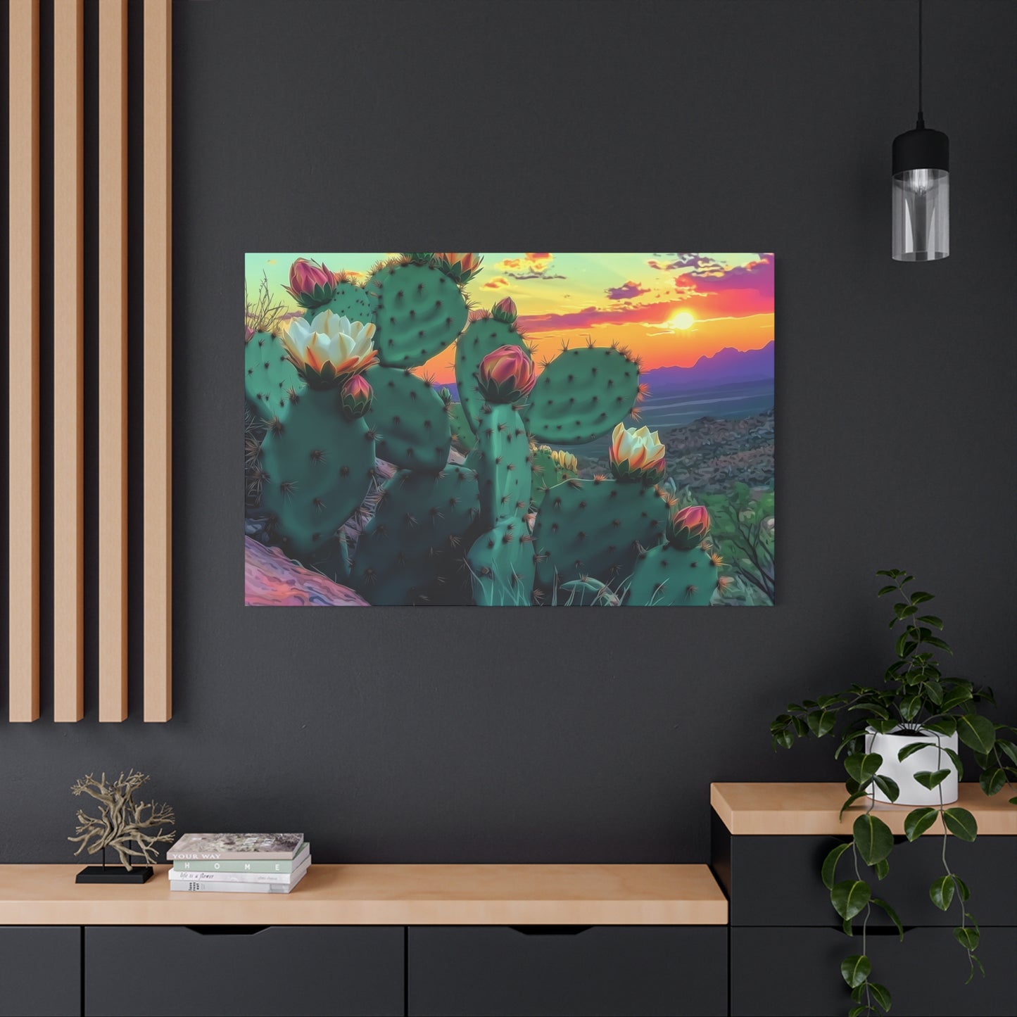 Canvas Print - Prickly Pear Blooming Vista 3