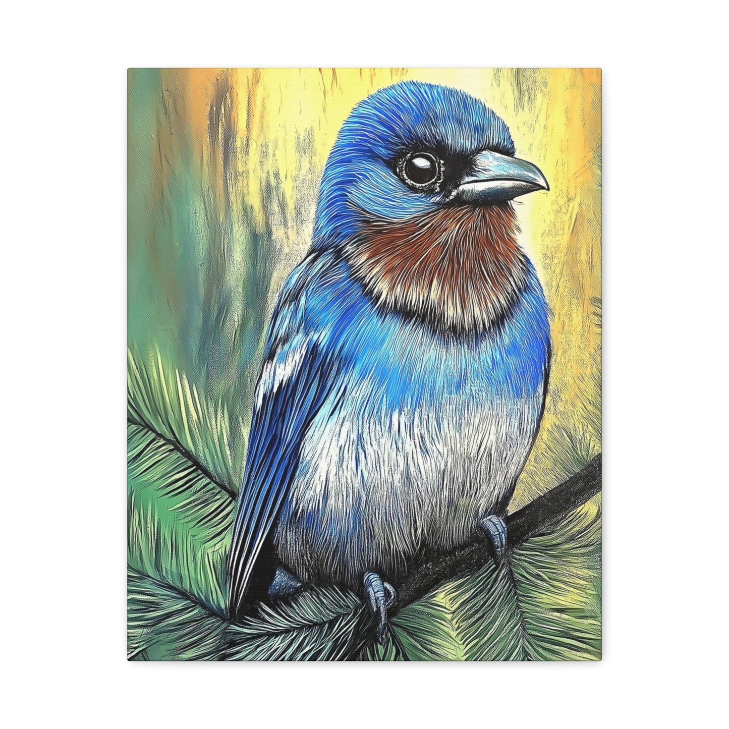 Canvas Wall Art - Bluebird Watching