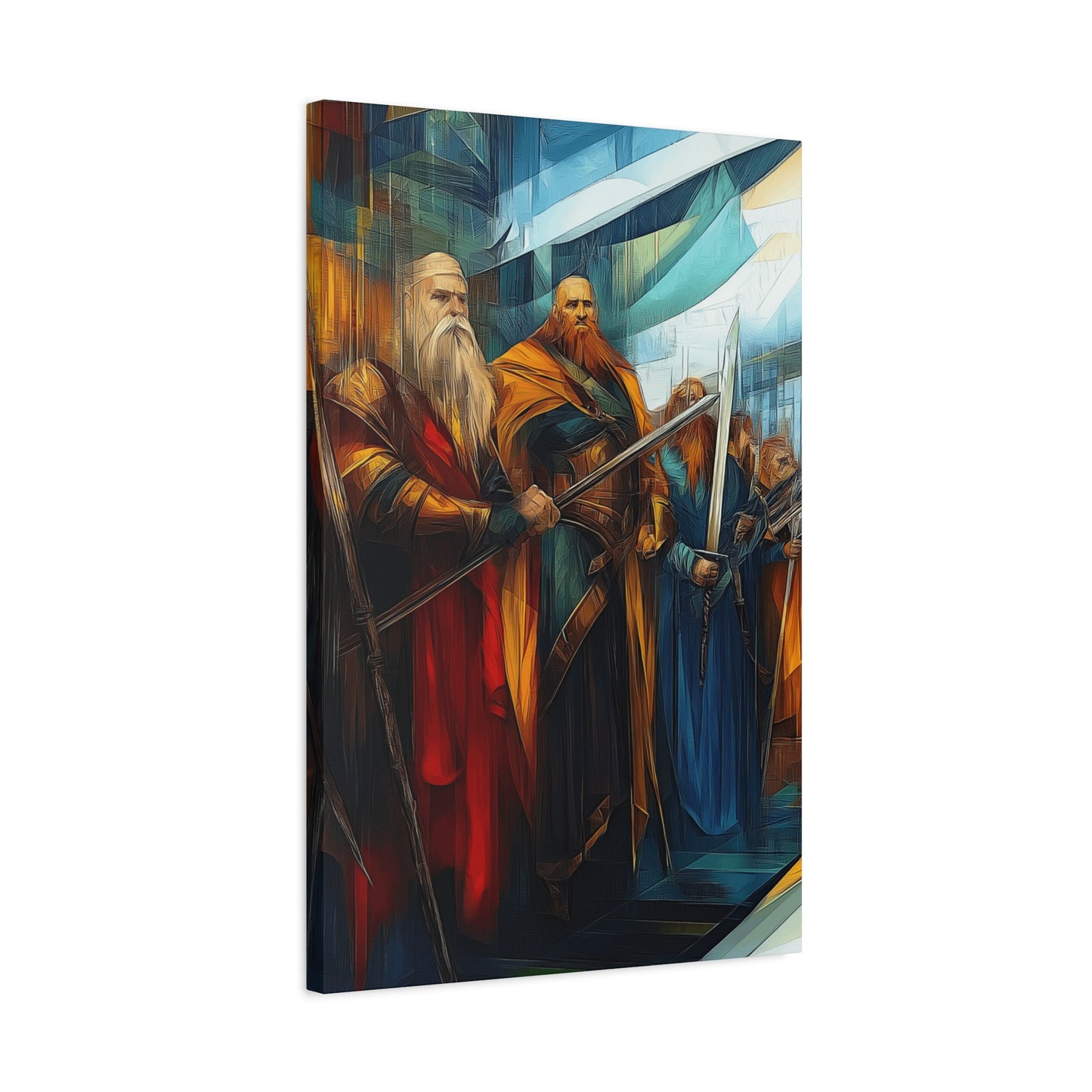 Epic Fantasy Art Canvas Print - Stretched 1.25" Wall Decor Featuring Legendary Warriors