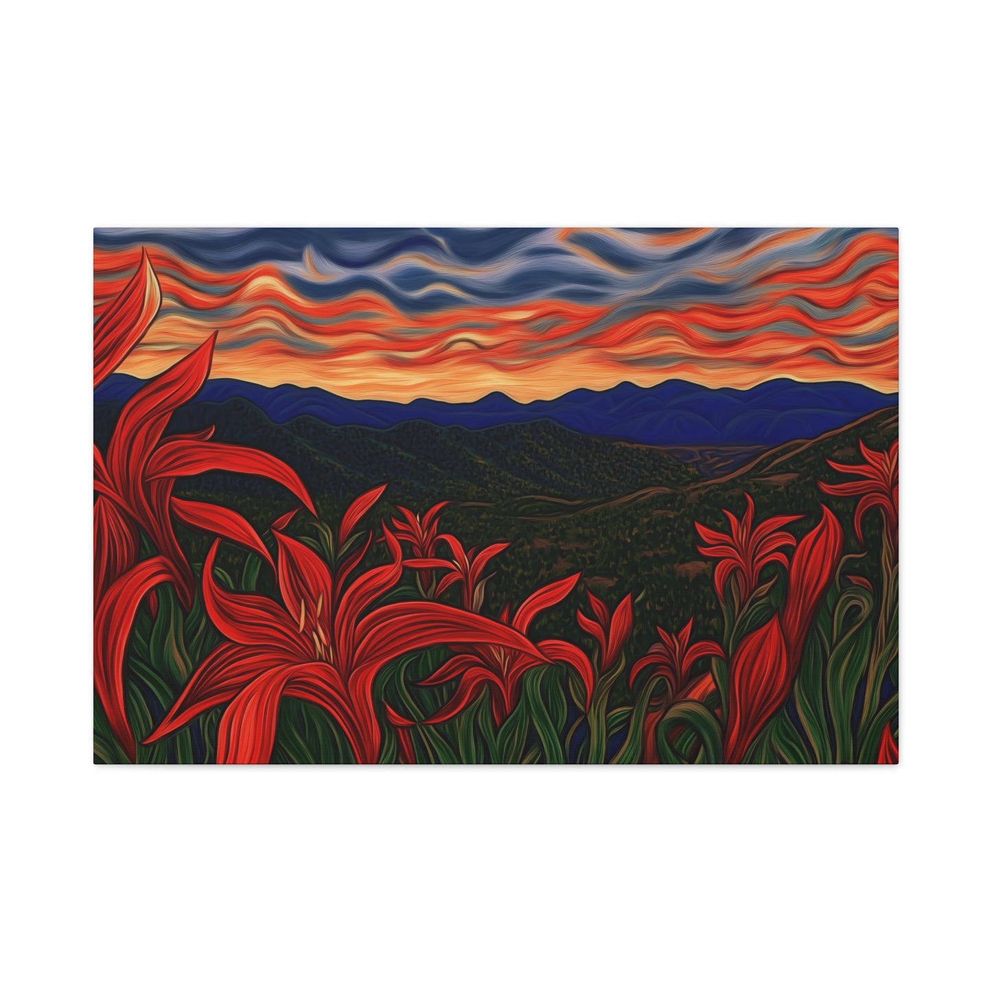 Canvas Print SF Day Lillies at Sunset
