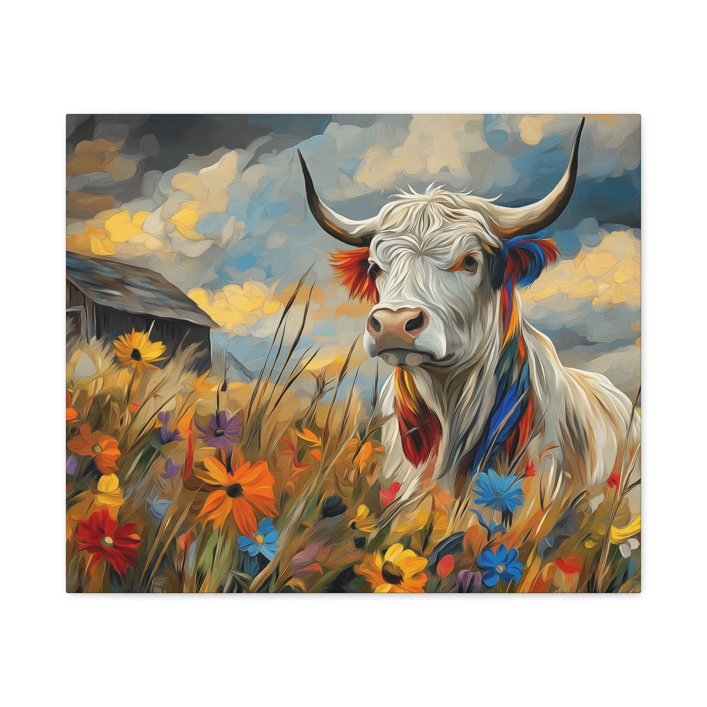 Colorful Cow Canvas Wall Art - Farmhouse Decor