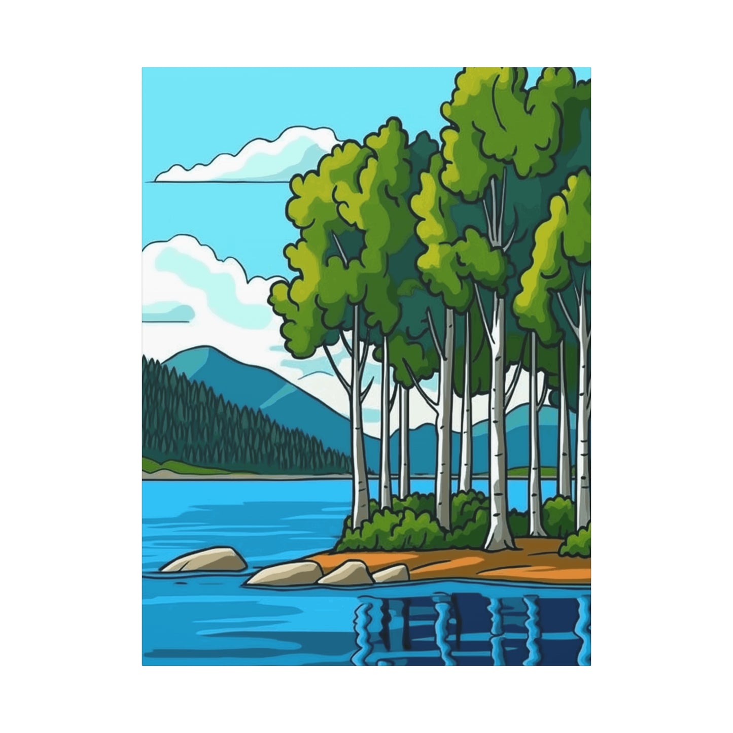 Canvas Print - Bold Mountain Lake