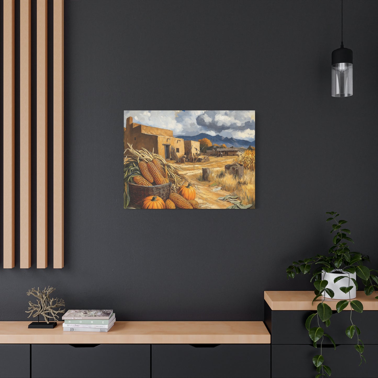 Harvest Landscape Canvas Print - Rustic Fall Decor for Home