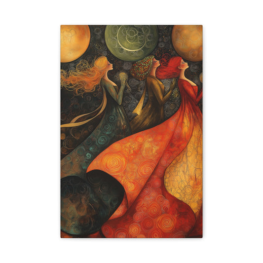 Elegant Women Art Canvas Print - Colorful Abstract Wall Decor