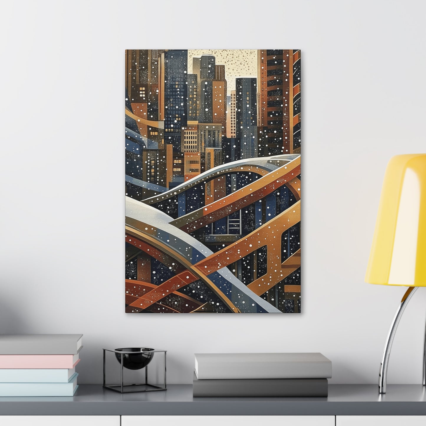 Urban Snowfall Canvas Art - Stretched Wall Decor 1.5 in. depth