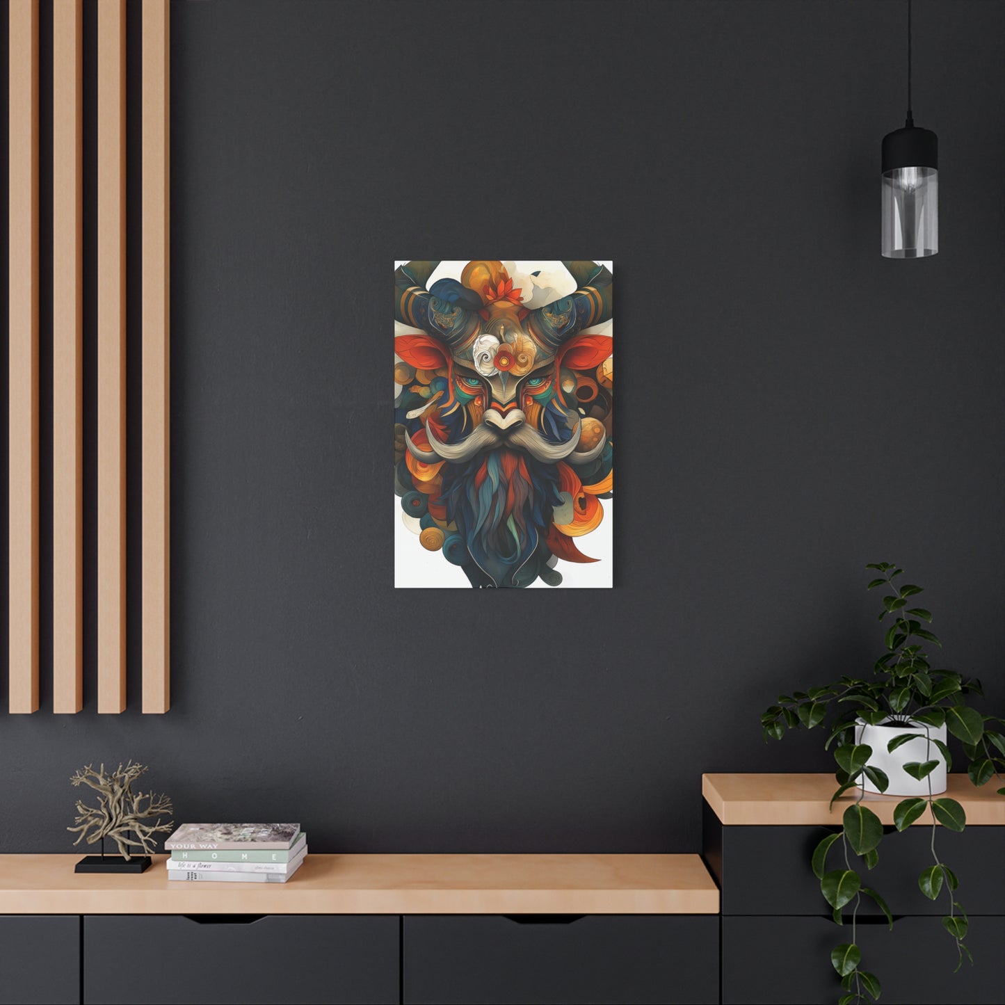 Vibrant Mask Wall Art Canvas | Bohemian Decor