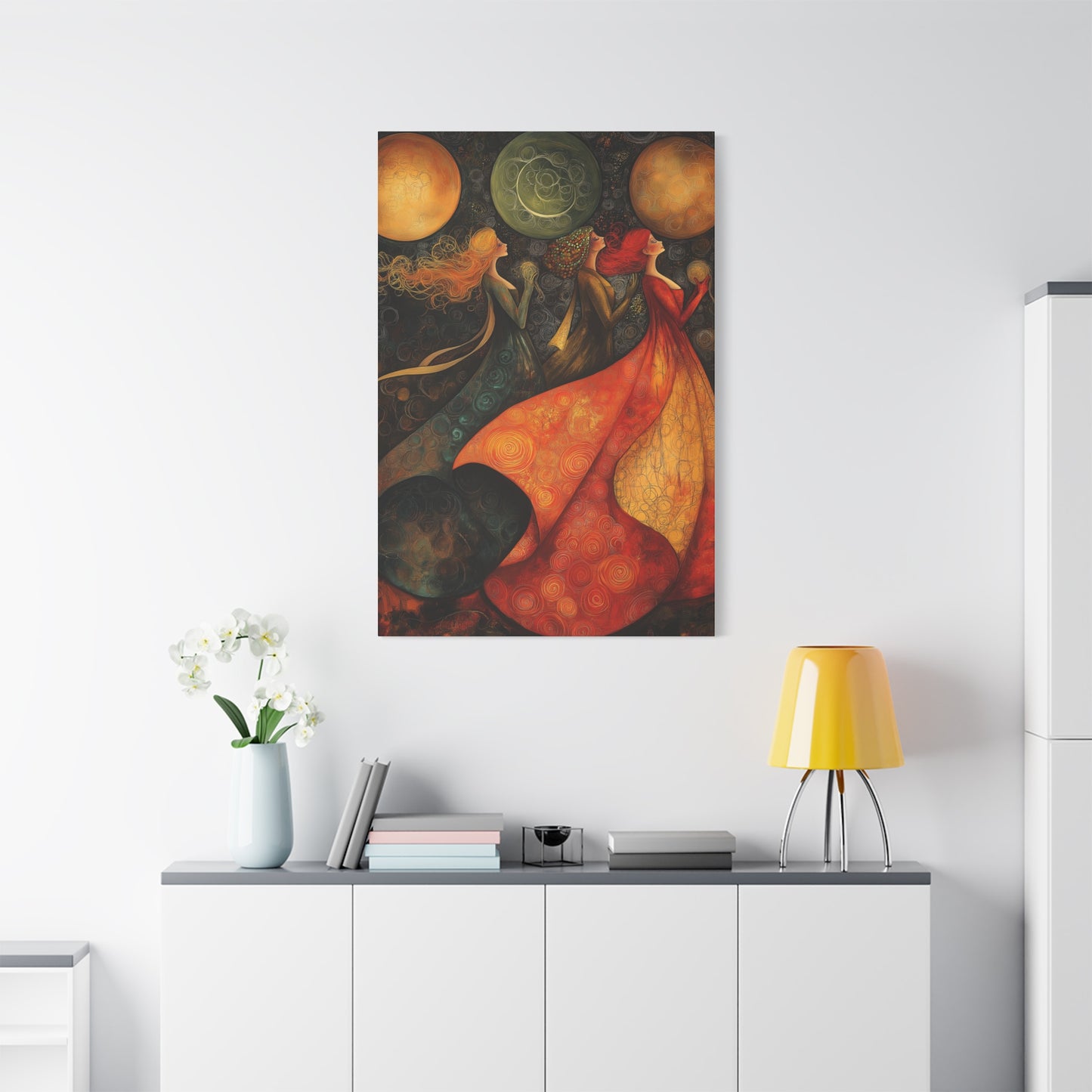 Elegant Women Art Canvas Print - Colorful Abstract Wall Decor