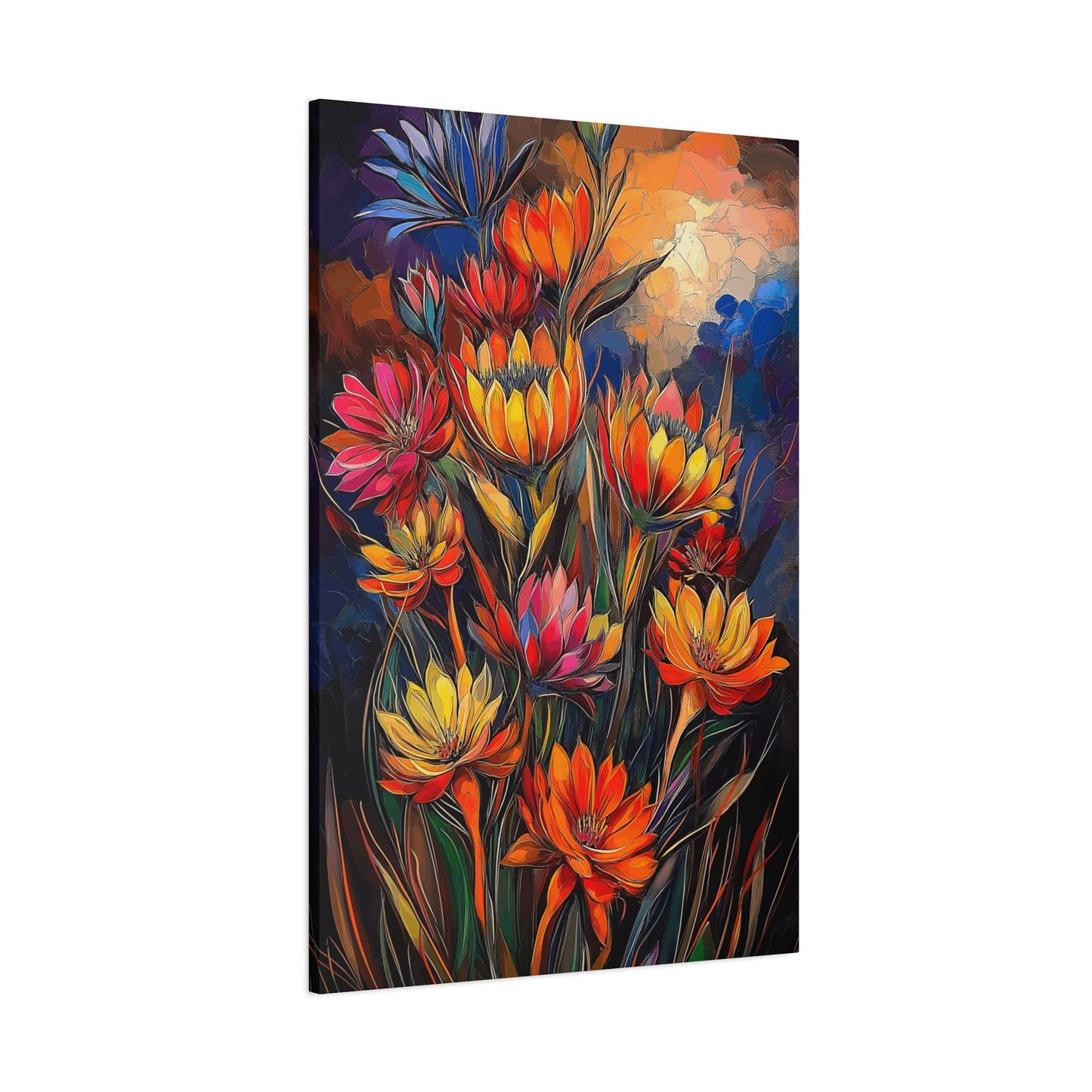 Vibrant Floral Canvas Wall Art - Perfect for Home Decor and Gifting