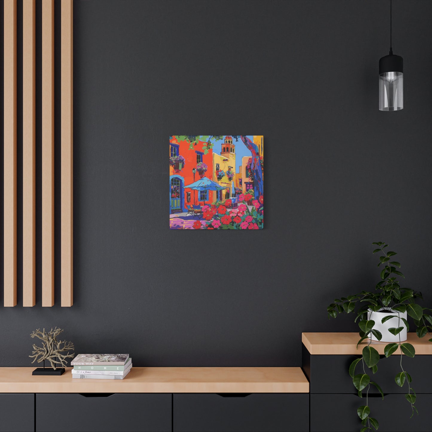 Canvas Print Santa Fe Festive Street Scene