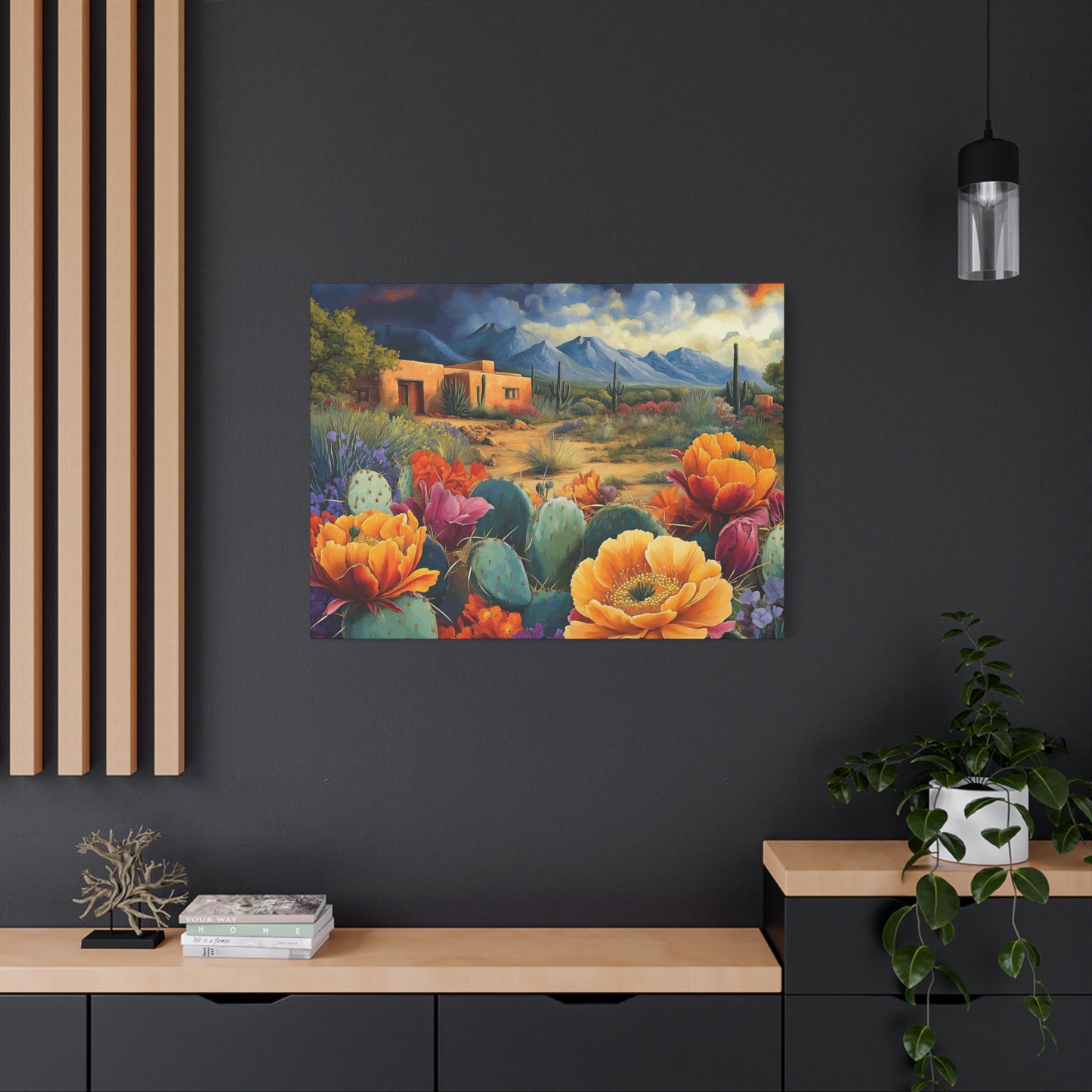 Desert Bloom Canvas Art - Vibrant Southwest Landscape