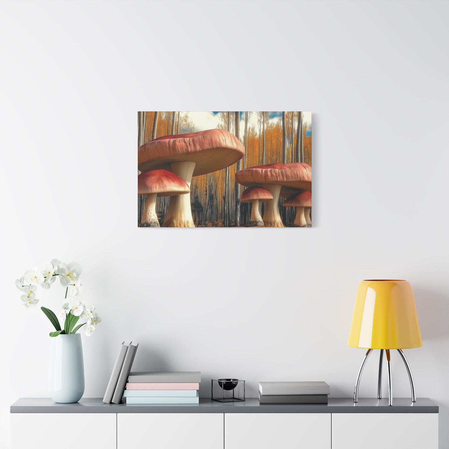 Canvas Print - Mushrooms and Trees Nature Scene