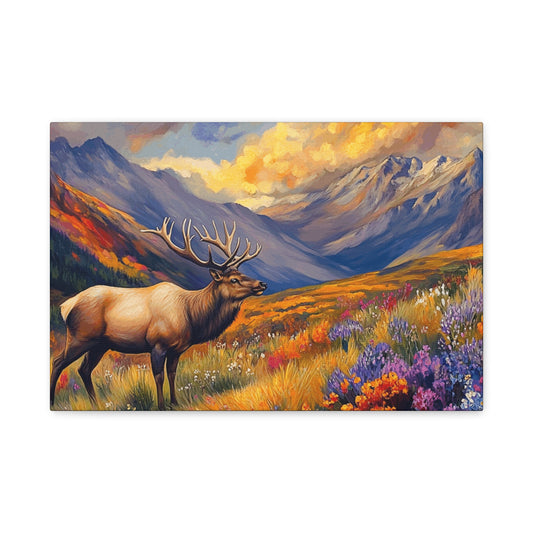Elk Mountain Landscape Canvas Art - Nature Wall Decor