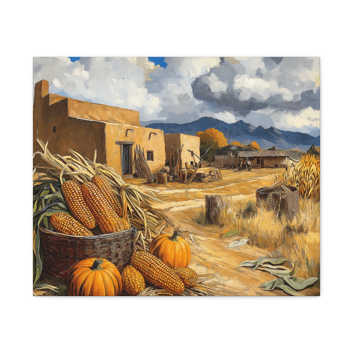 Harvest Landscape Canvas Print - Rustic Fall Decor for Home