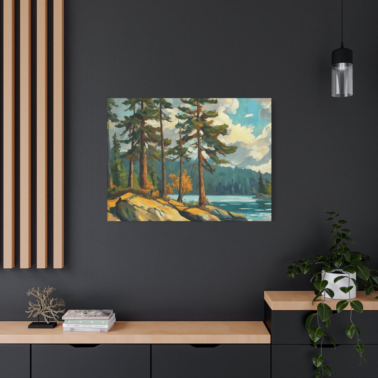 Pine Trees at High Mountain Lake
