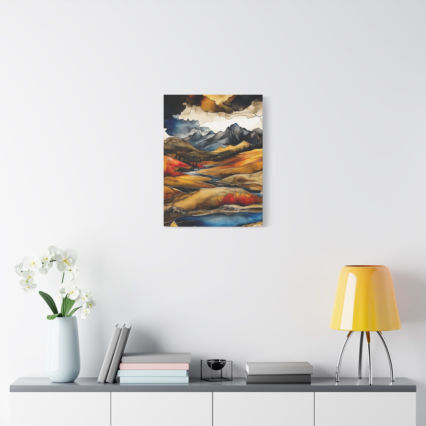 Mountain Landscape Art Print on Matte Canvas