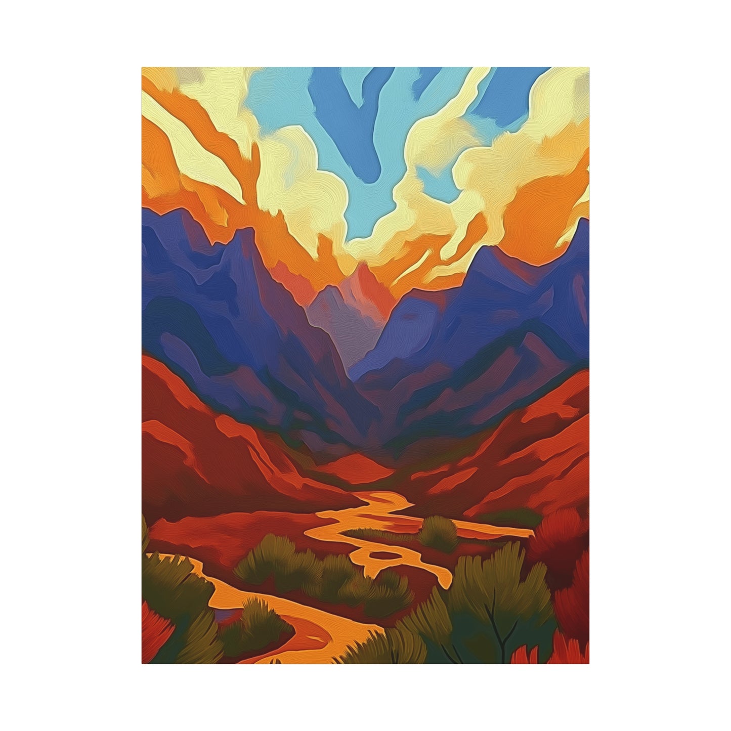 Vibrant Mountain Sunset Landscape-Where are we 2
