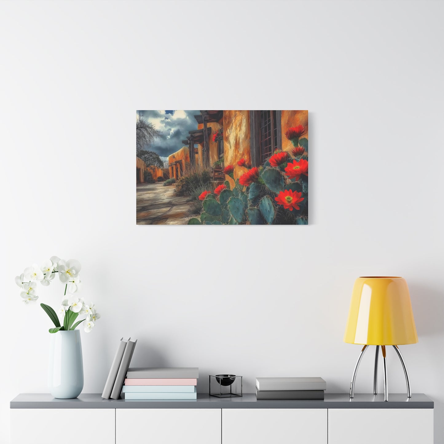 Canvas Wall Art - NM Adobe Red Flowers V1