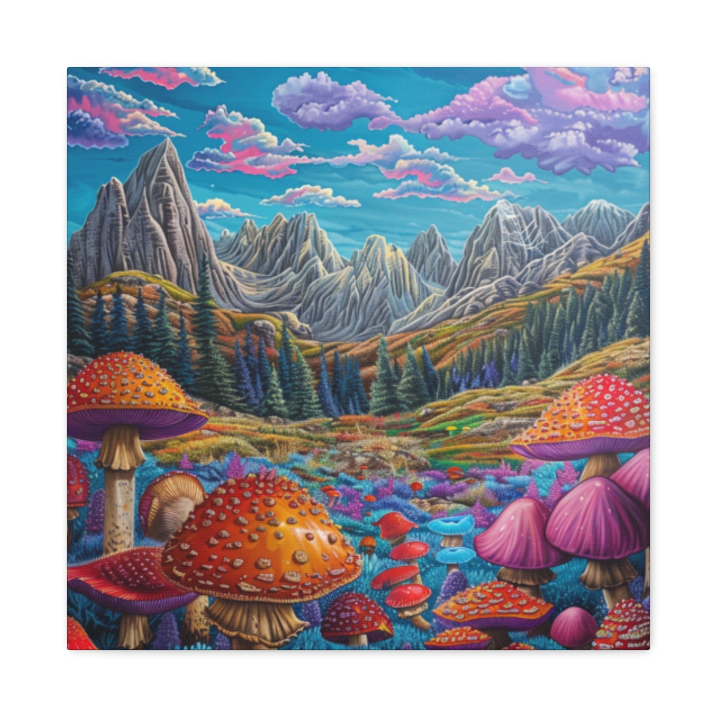 Canvas Print - Rocky Mountain Mushroom Field