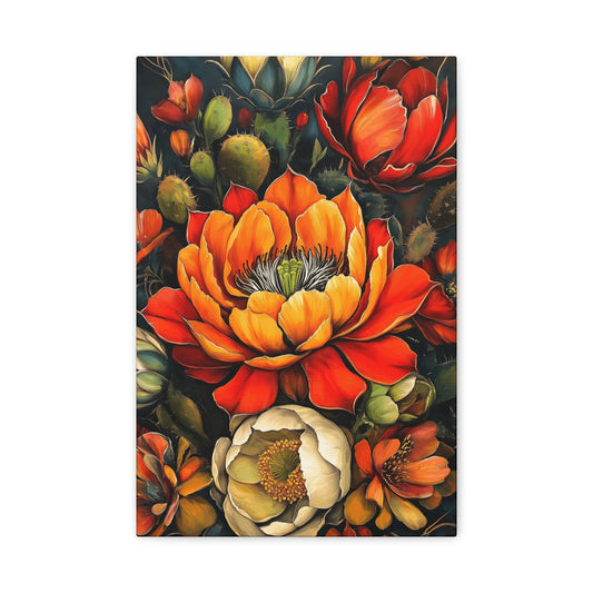 Vibrant Bold Floral Canvas Art -