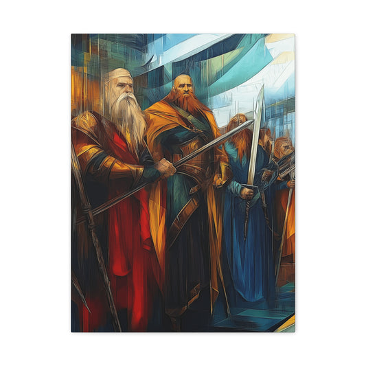 Epic Fantasy Art Canvas Print - Stretched 1.25" Wall Decor Featuring Legendary Warriors