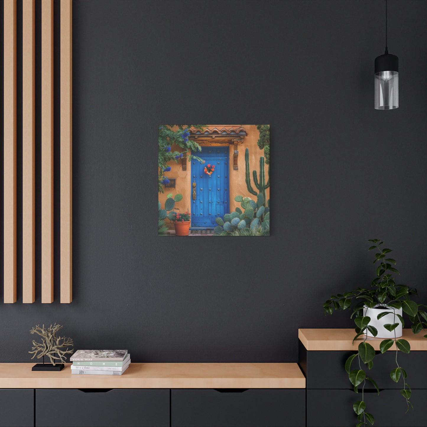 Canvas Wall Art - Santa Fe Door Blue Design