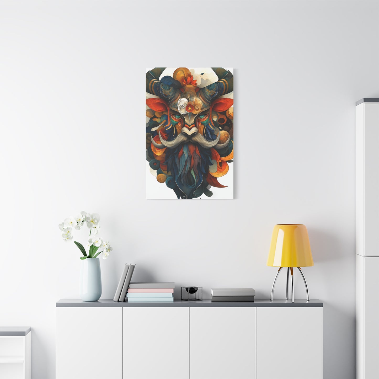 Vibrant Mask Wall Art Canvas | Bohemian Decor