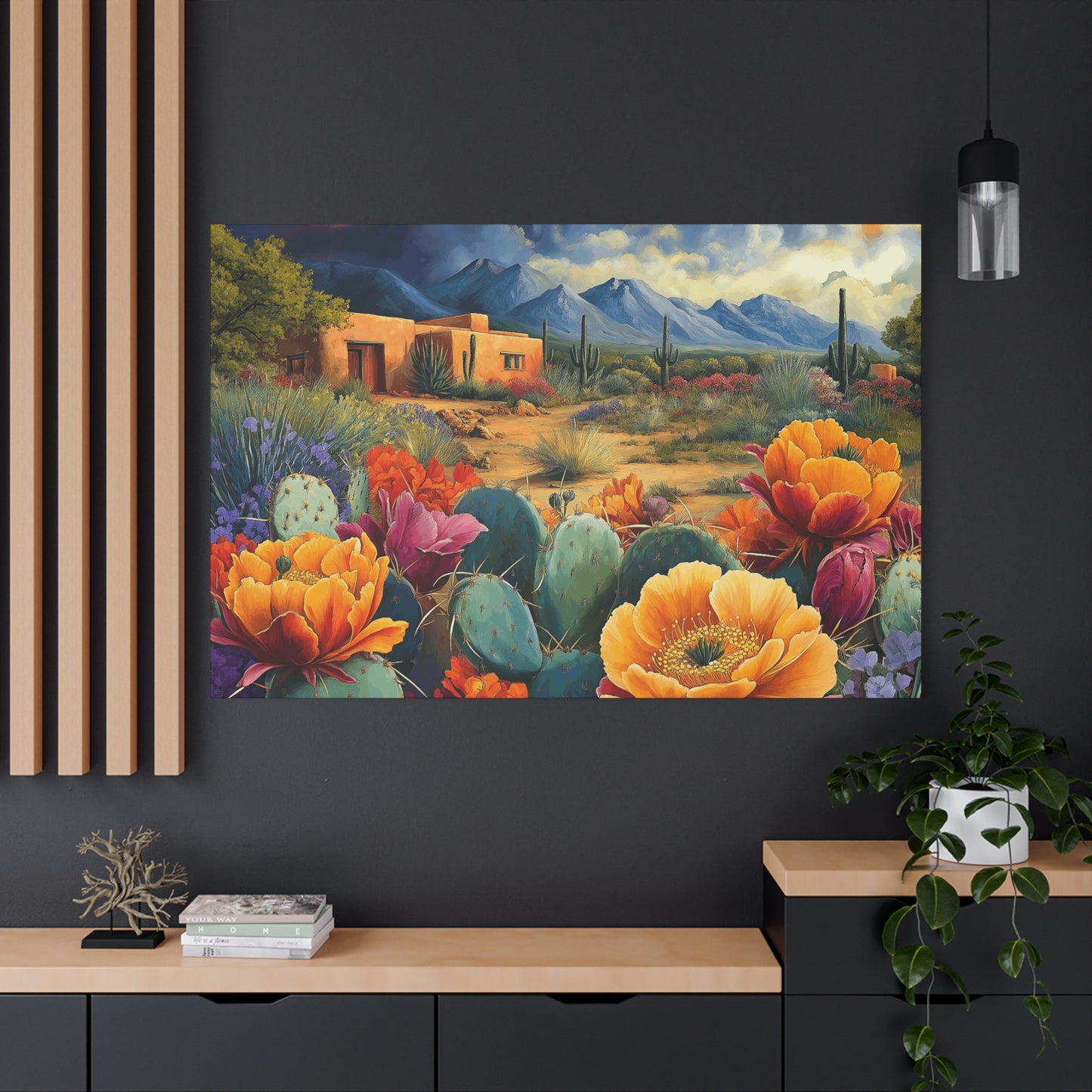 Desert Bloom Canvas Art - Vibrant Southwest Landscape