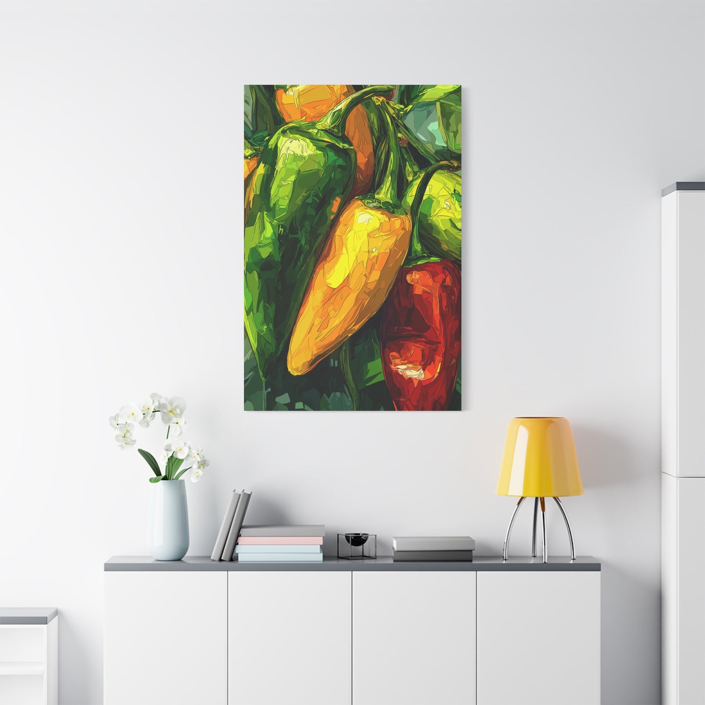 Canvas Print - Colorful Chili Peppers Design